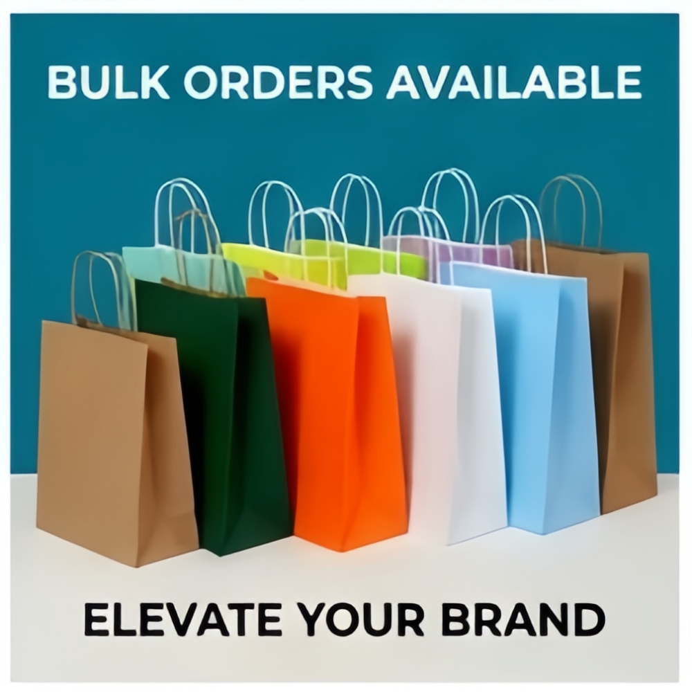 Wedding/Event Supply Store - أكياس ورقية قابلة للتخصيص مع مقابض،