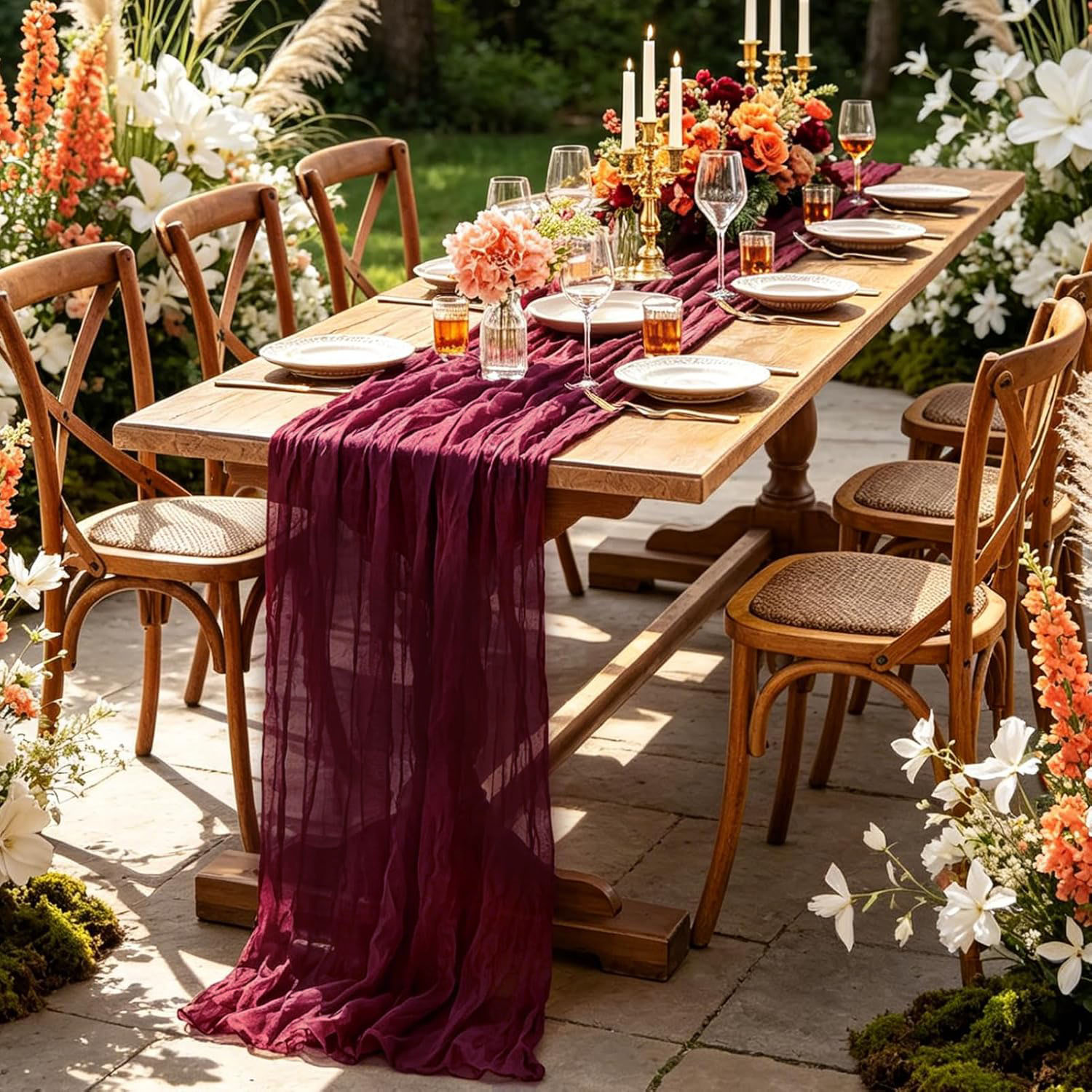 10 قطع من مفارش الطاولة المصنو - مراجعة Wedding Ceremony Supply وسعره