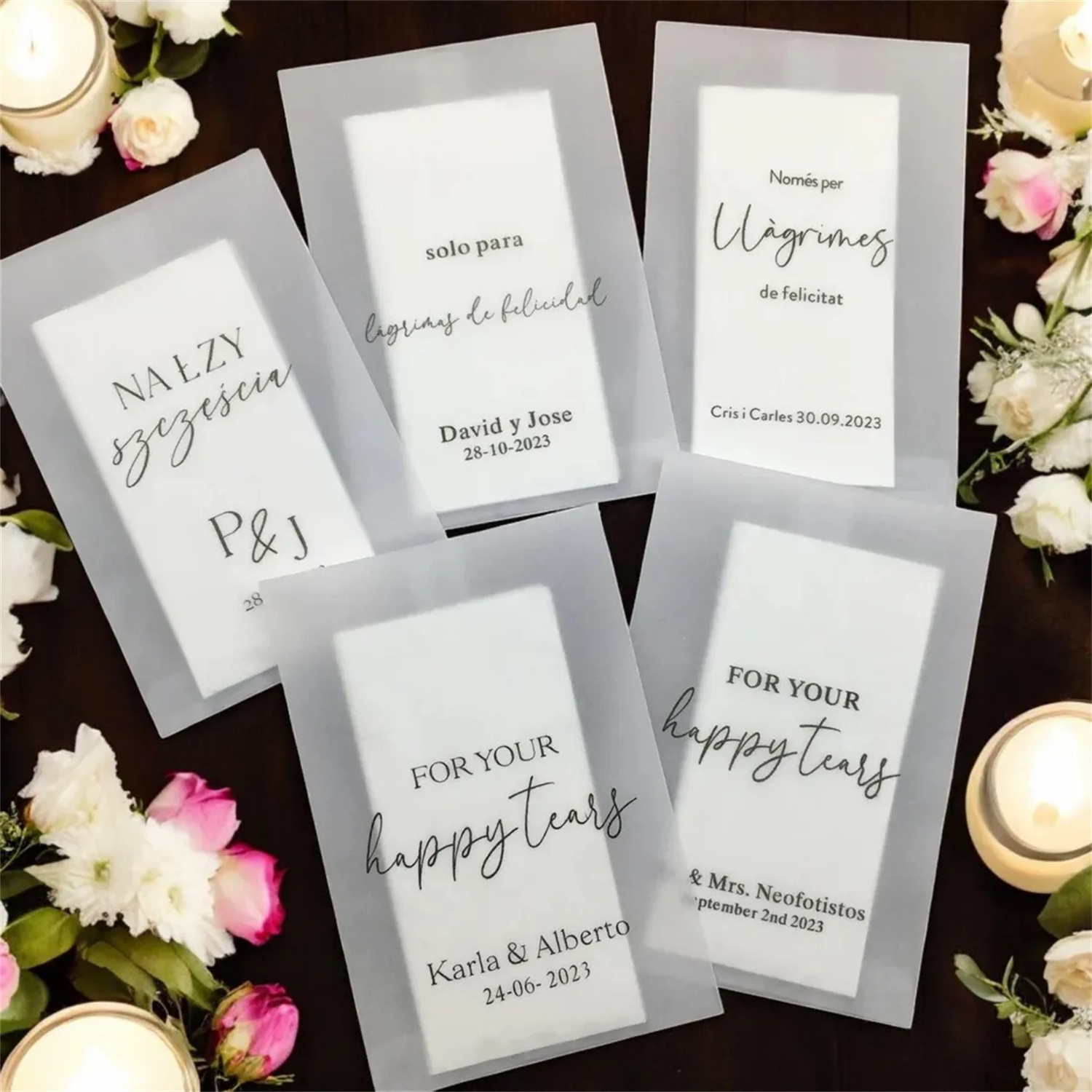 أكياس مناديل مخصصة للأعراس بتص - مراجعة Wedding Ceremony Supply وسعره
